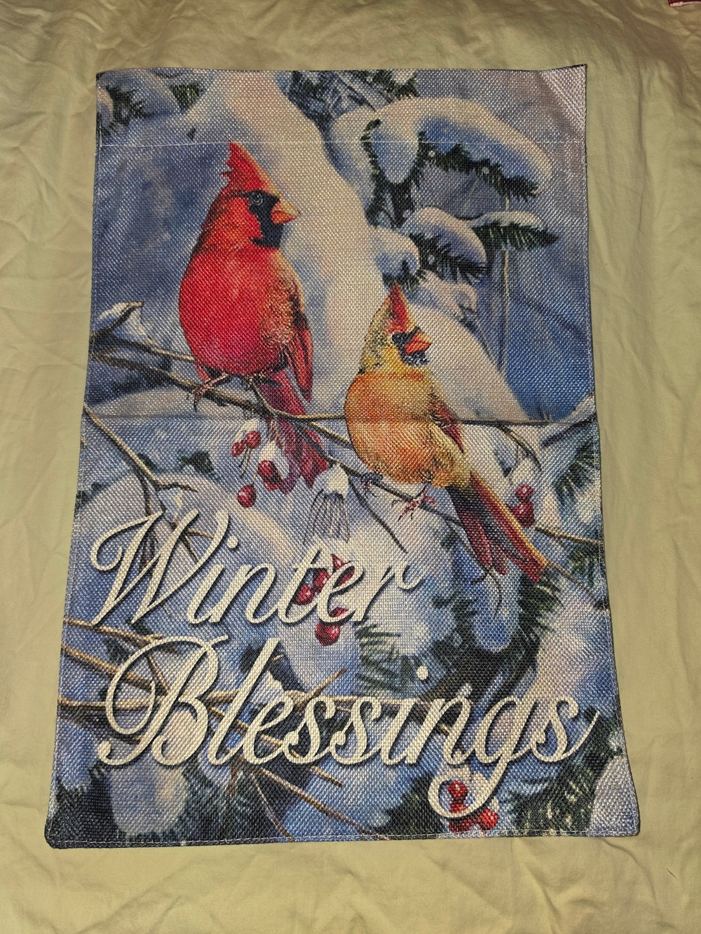 Set Of 3 Winter Themed Garden Flags
